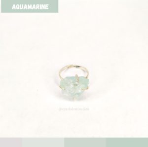 Aquamarine Crystal Ring