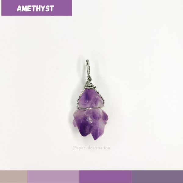Amethyst Hand Wrapped Pendant