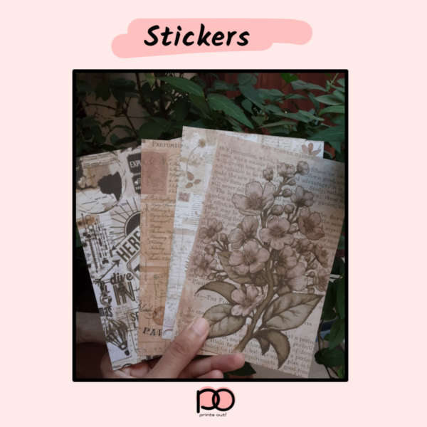 Aesthetic Matte Vintage Stickers Sheets for Journaling