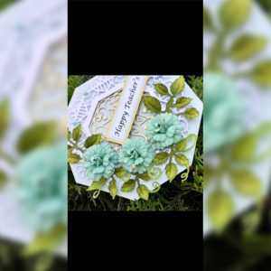Handmade Card With Green Flowers