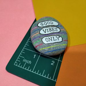Good Vibes Pebble - Hand painted