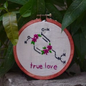 True Love - Embroidered Hanging Hoops
