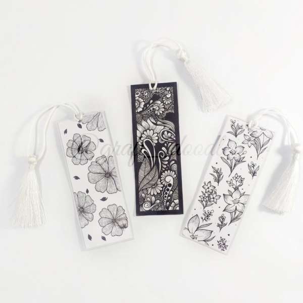 Hand drawn bookmarks set of 3