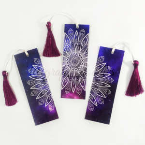 Set of 3 Galaxy Bookmarks purple