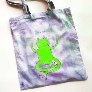 Tie Dye Frog Tote Bag