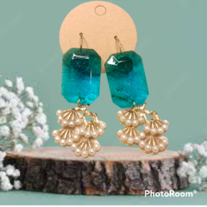 Turquoise And Pearl Earrings