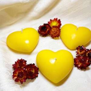 3 PCS Yellow Heart Shape Candle