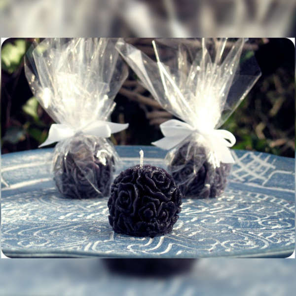 Black Rose Ball Candles