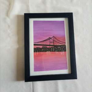 Purple Sunset Framed Painting