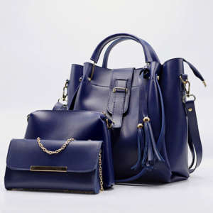 Set Of 3 Blue Handbags