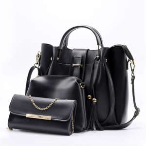 Set Of 3 Black Handbags