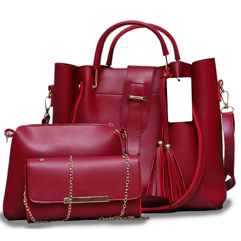 Buy Set Of 3 Maroon Handbags Online In Pakistan - PakistanCreates