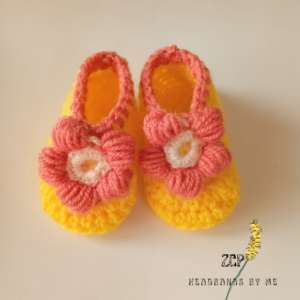 Pink And Yellow Puff Flower Shoes