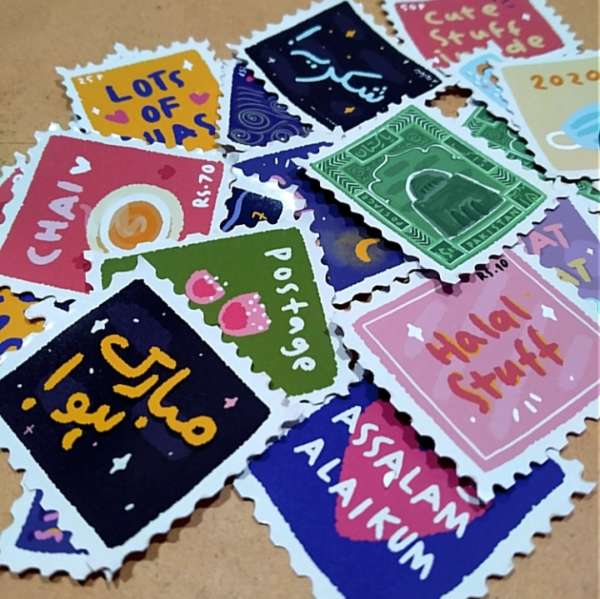 Postage Stamp Sticker