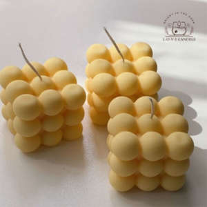 Hand Poured Yellow Bubble Candles