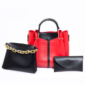 Bloom Closet – Red 3 Pieces Handbag
