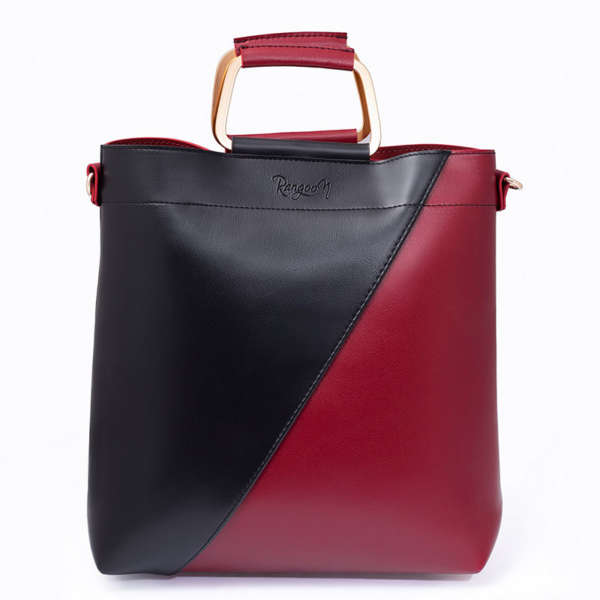 Classio - Black+Pink Double Handle Bag