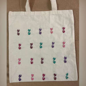 Flowers Embroidered Tote Bag