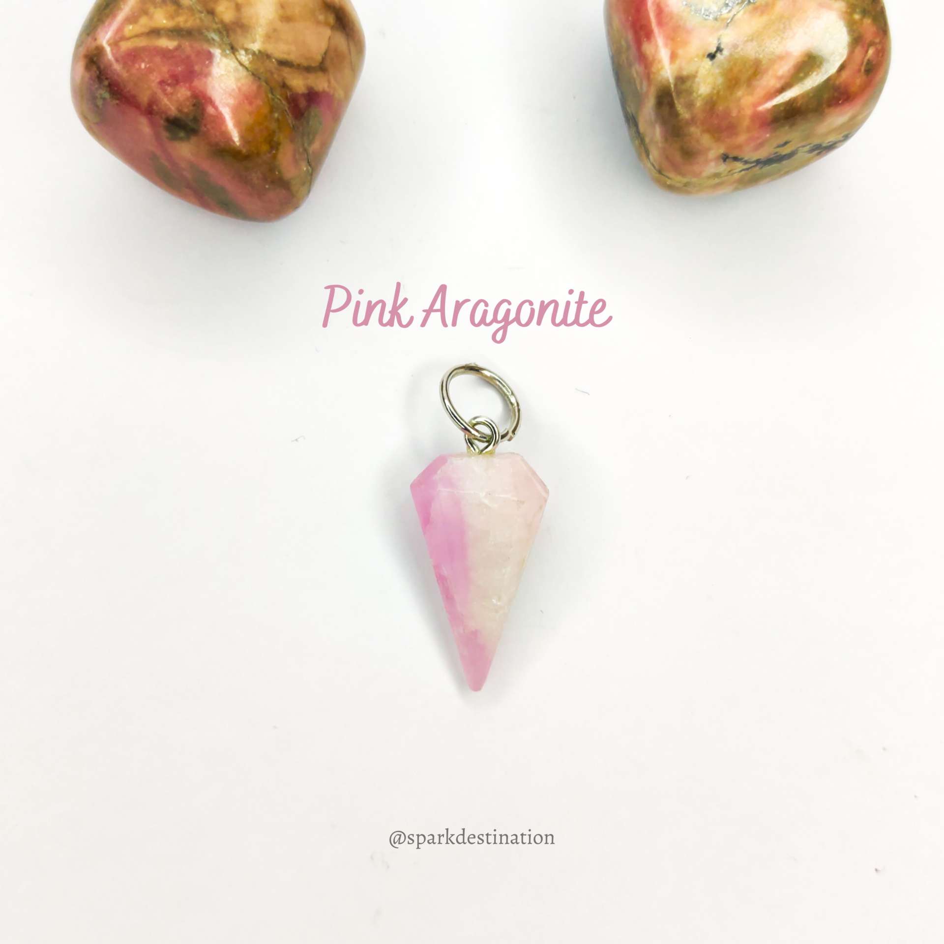 pink aragonite necklace