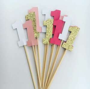 Pink And Golden Cake Topper