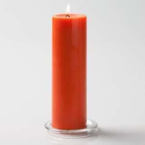 Orange Pillar Candle (6 Inches)