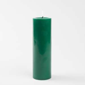 Dark Green Pillar Candle (6 Inches)