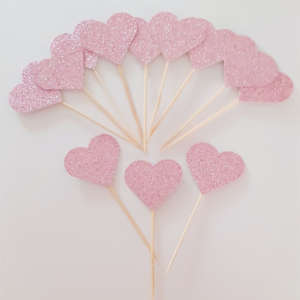 Pink Hearts Cake Topper