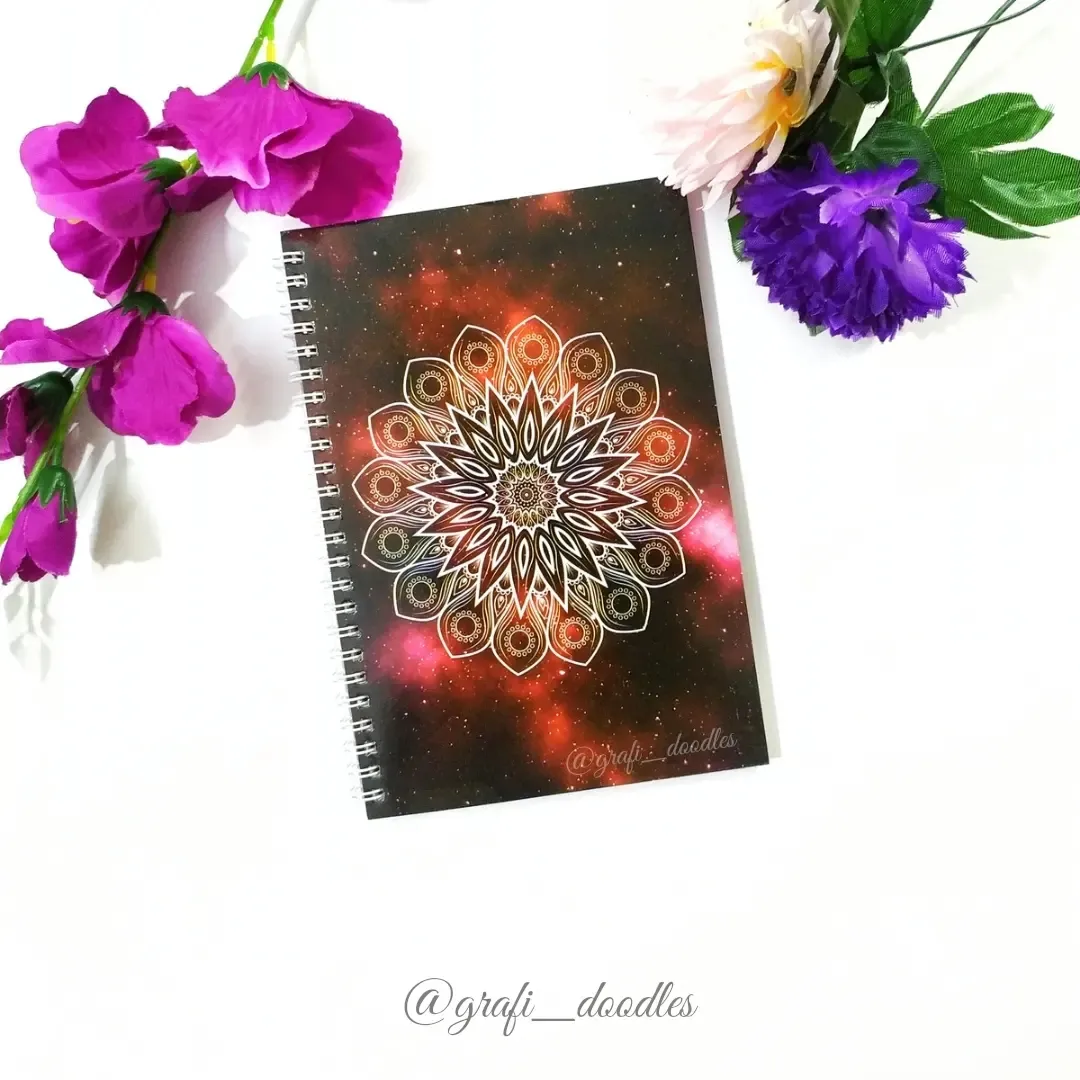 Red Galaxy Mandala Notebook