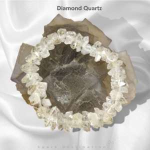 Diamond Quartz Raw Bracelet