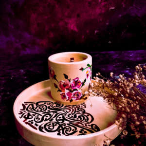 Sweet Rose - Handpainted Scented Concrete Candle