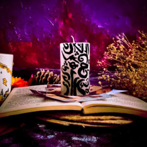 Candle Script - Handpainted Pillar Candle