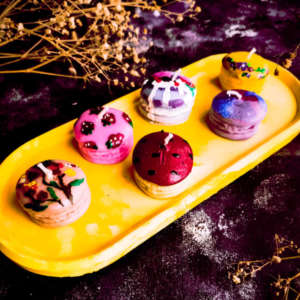Set of Cute Hand-painted Macaron Candles