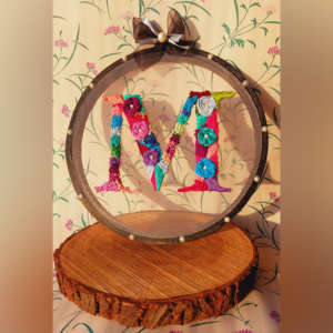 Embroidered Letter Hoop