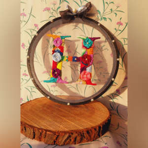 Embroidered Letter Hoop