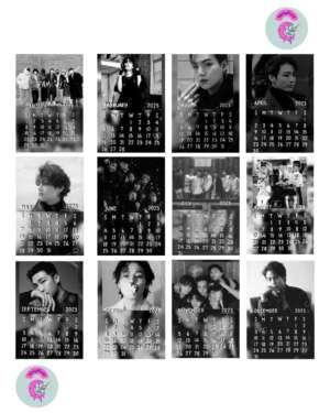 BTS Polaroid Calendar 12 Pieces Set