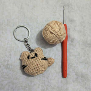 Cute Cat Crochet Keychain