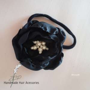 Black Silk Flower Headband