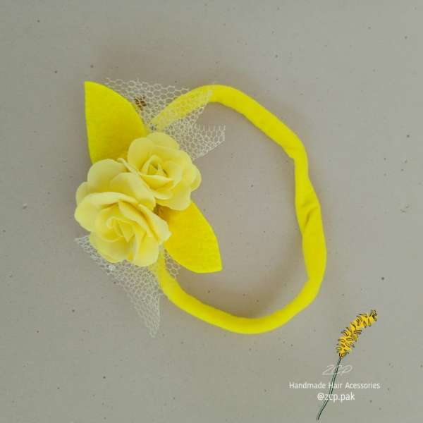 Yellow Rose Headband for Newborns