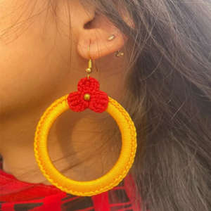 crochet round earrings