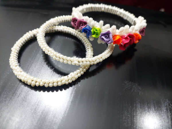 white chorian- custommade- dow flower multicolor