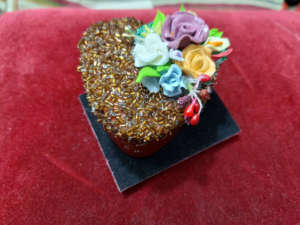custom made metal small box - multicolor flower dow -