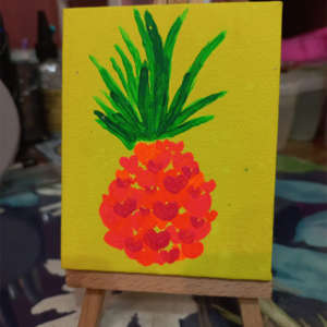 Acrylic Pineapple Painting
