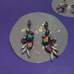 Long crystal earrings