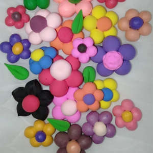 Clay flowers for decorating mirrors