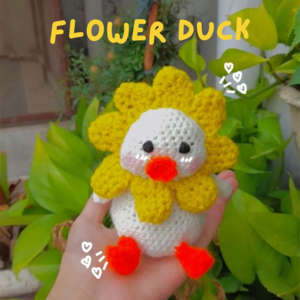 Handmade Flower Duck Plushy