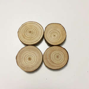 Set of 4 - 1.5 Inches Wooden Log