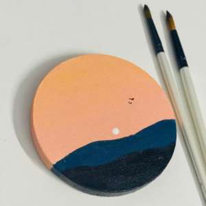 Round Sunset Painting