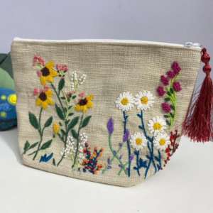 Multi Flower Hand Made Pouch