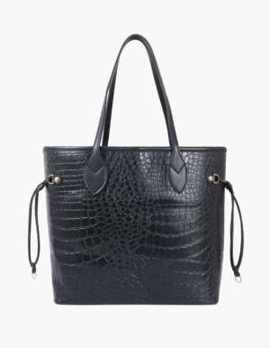 RangooN Bags Black Crocodile CarryAll Tote Bag